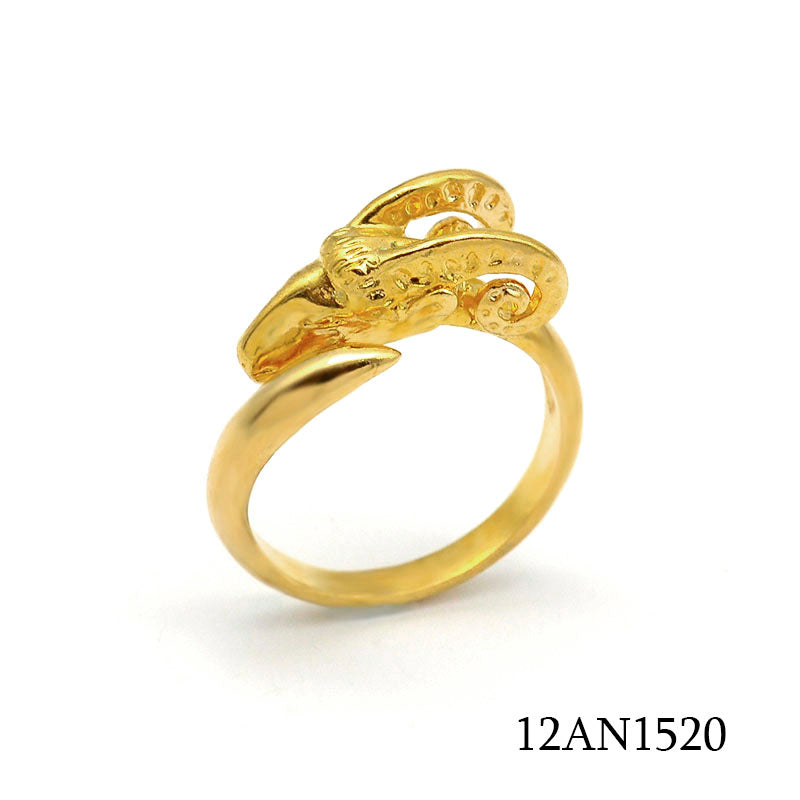 Gold plated butterfly wing textured statement ring for women, SKU 12AN1520