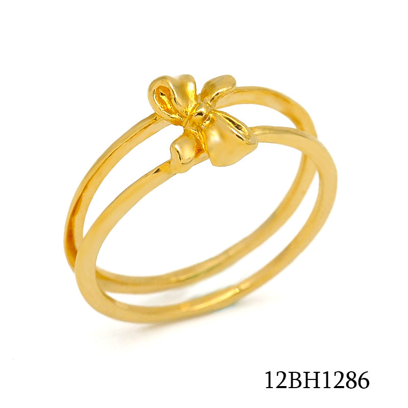 18K gold plated butterfly double band ring for women, SKU 12BH1286