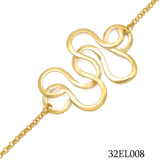 18K gold plated chain bracelet with interlocking double infinity links, SKU 32EL008