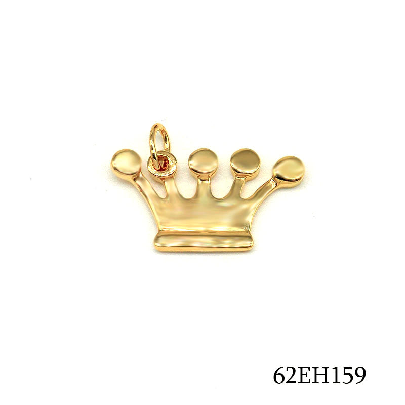 18K gold plated rounded five-point crown pendant, SKU 62EH159