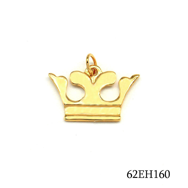 18K gold plated fleur-de-lis open crown pendant, SKU 62EH160
